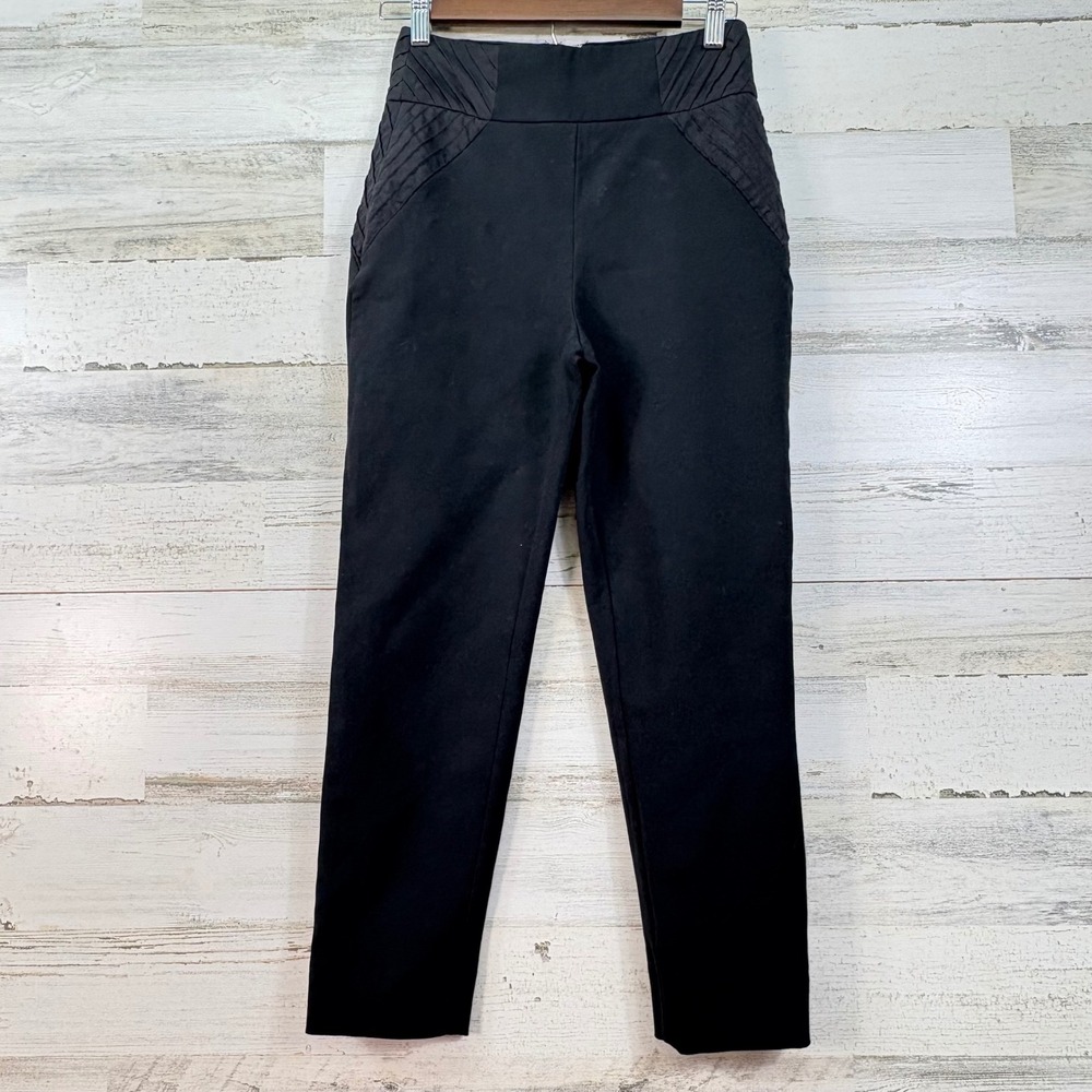 Marciano Los Angeles Black High Waisted Textured Hip Panel Moto‎ Trousers Size 2